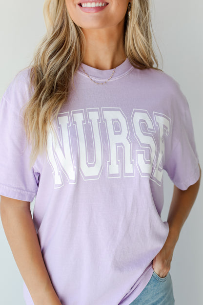 Lilac Nurse Tee close up