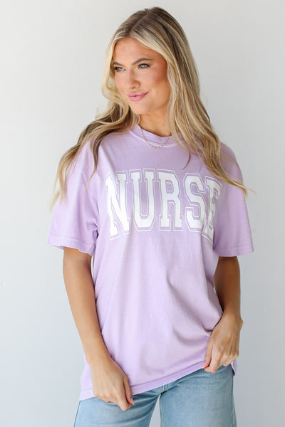 Lilac Nurse Tee on dress up model