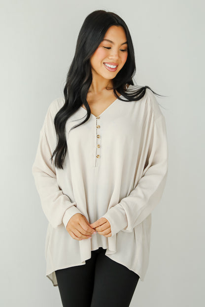 Unbelievable Allure Oatmeal Blouse