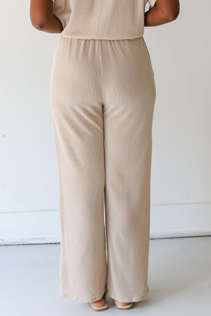 oatmeal Corded Lounge Pants back view