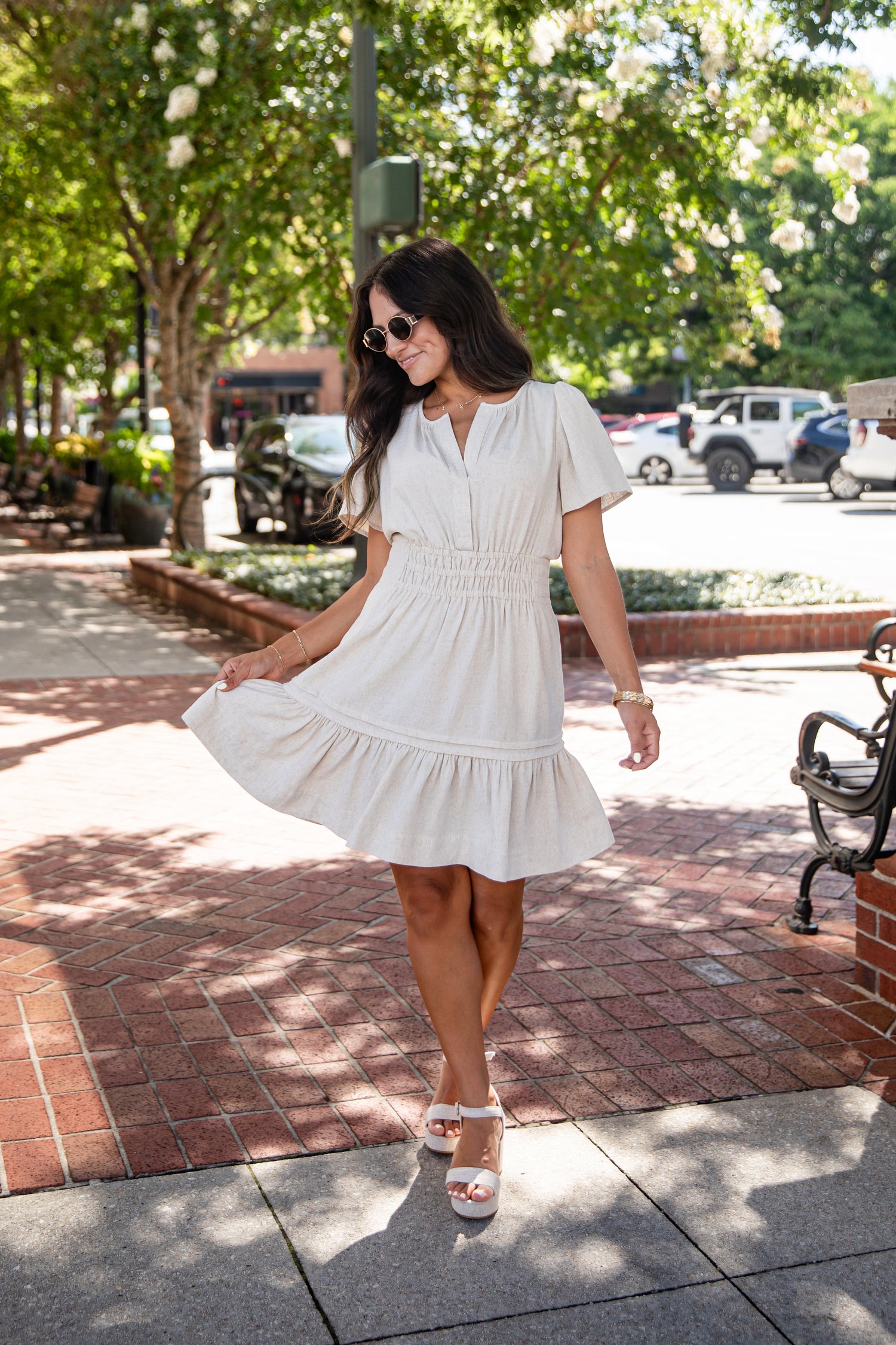 Apple Orchid Smocked Waist Mini Dress | Cute Women's Dress