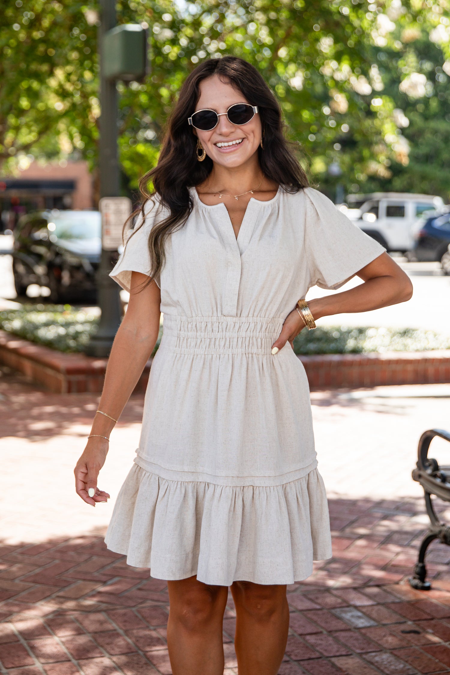 Apple Orchid Smocked Waist Mini Dress | Cute Women's Dress
