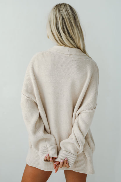 Coziest Layer Oatmeal Sweater Cardigan