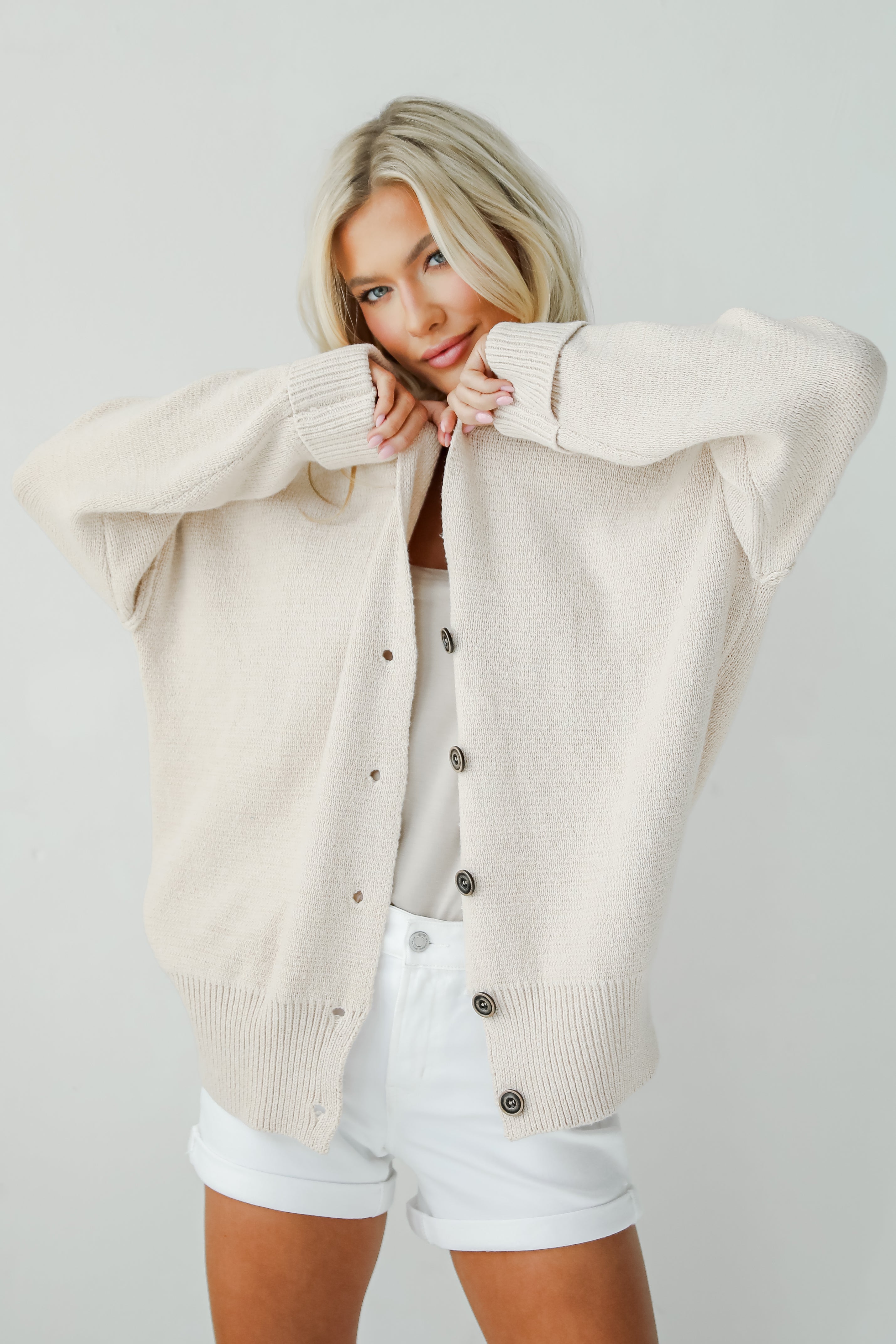 Coziest Layer Oatmeal Sweater Cardigan