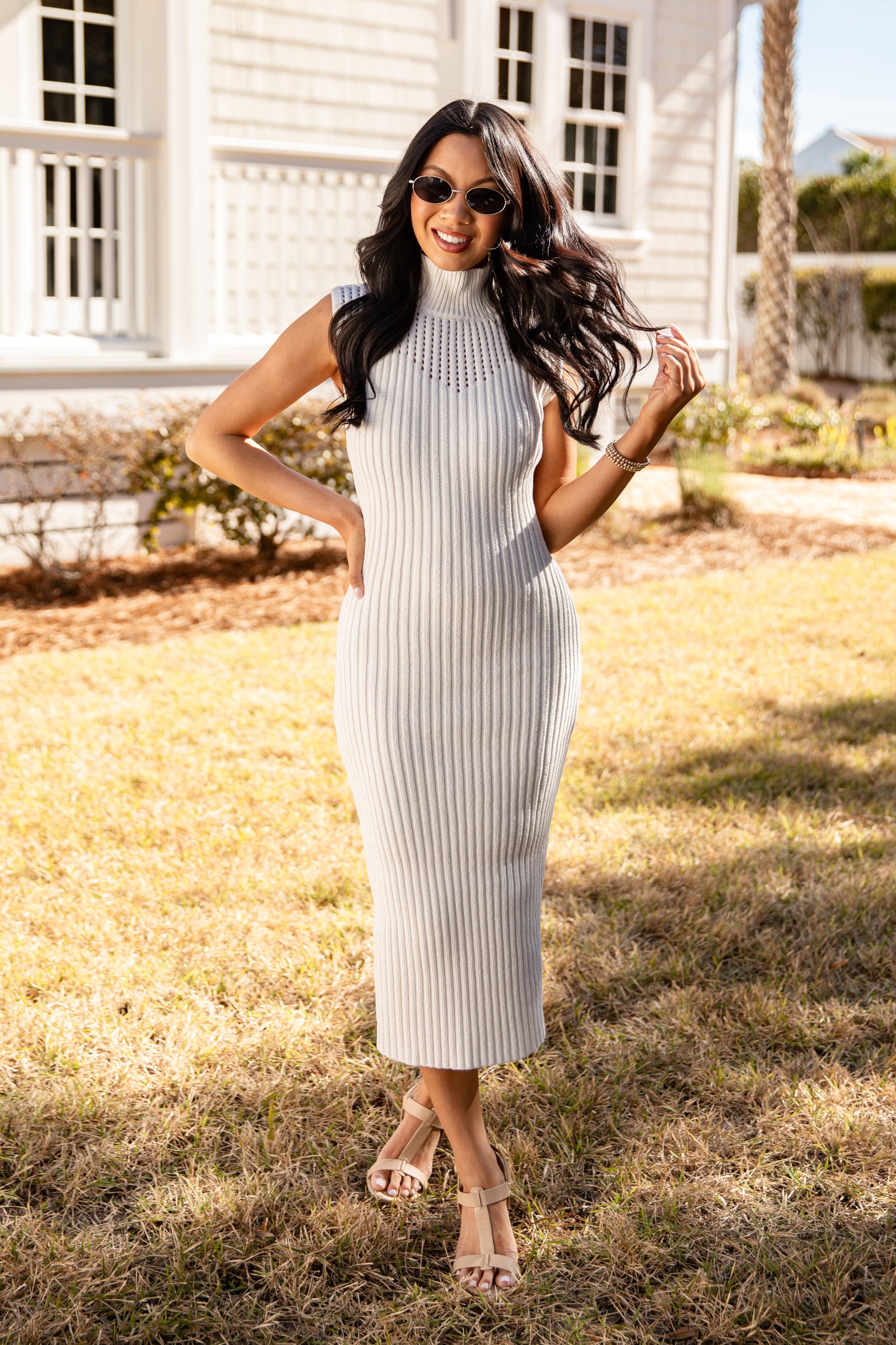 Confidence Ribbed Off White Midi | Trendy Women's Dresses Confidence Ribbed Off White Midi | Trendy Women's Dresses