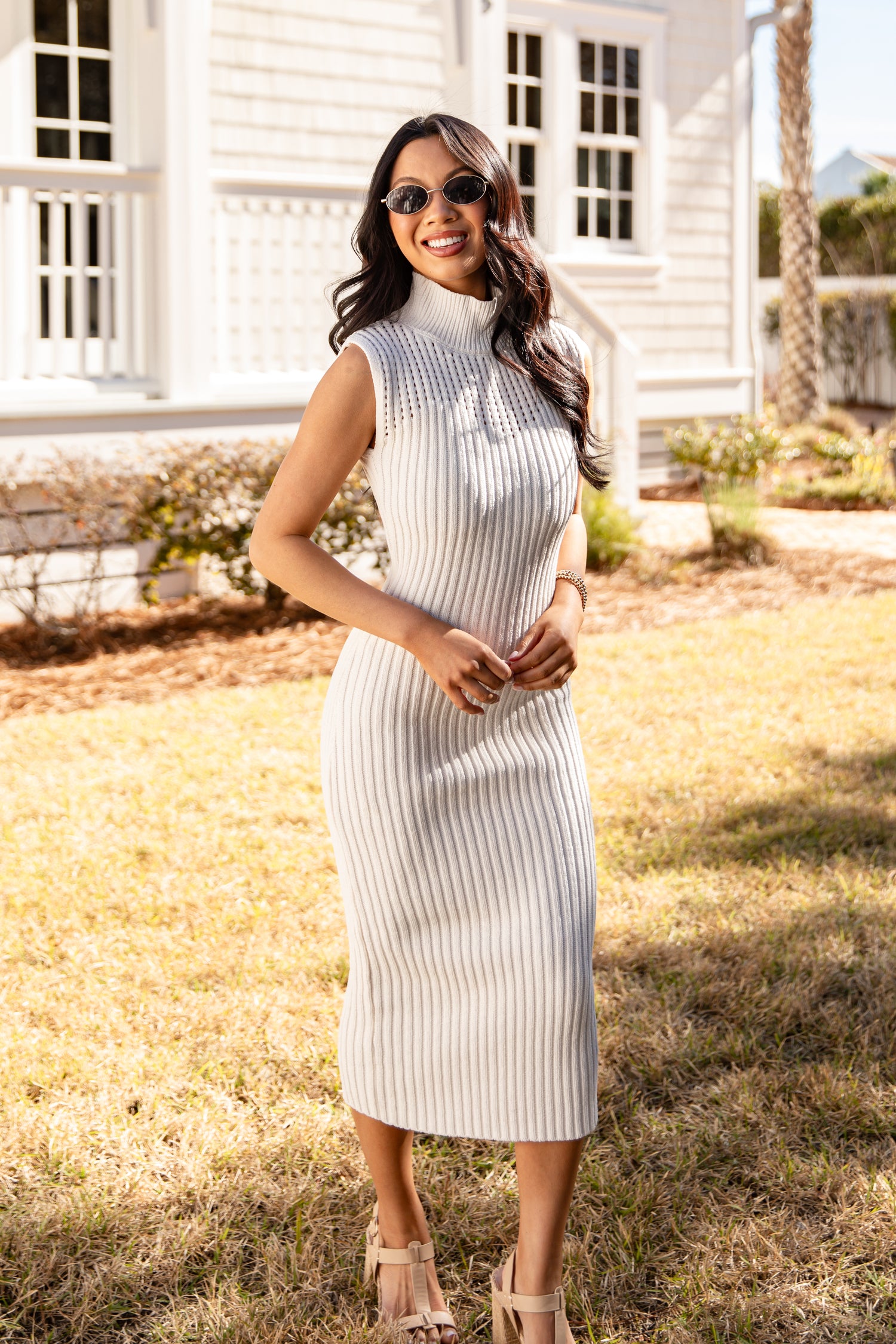 ribbed top midi dress Olive Ribbed Top Elastic Waist Midi Dress *FINAL SALE* SSYS