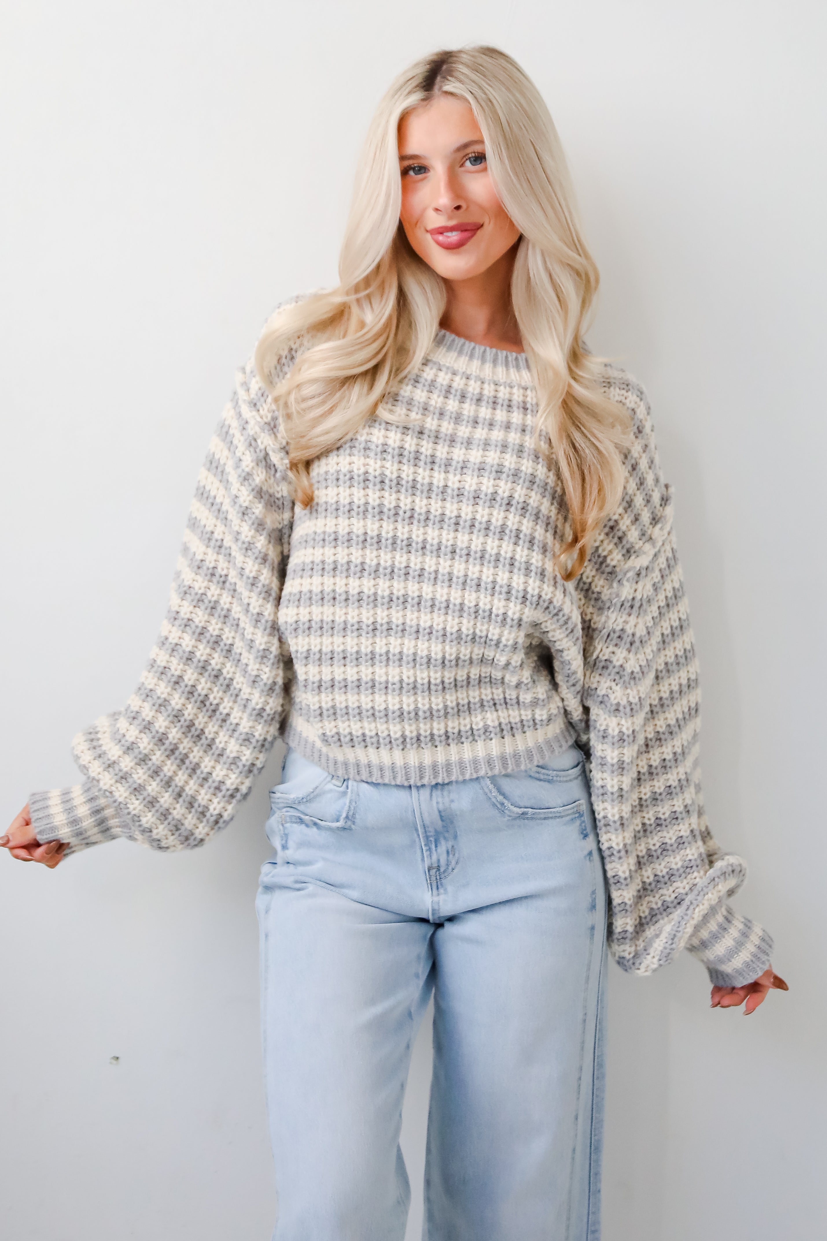 Windy Weather Ivory Striped Sweater