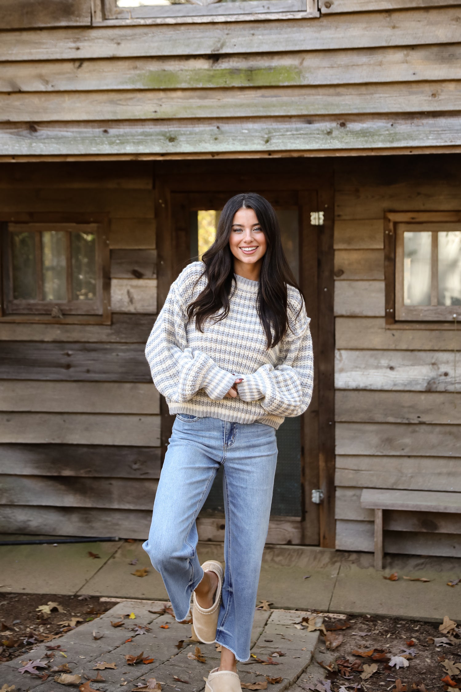 Windy Weather Ivory Striped Sweater