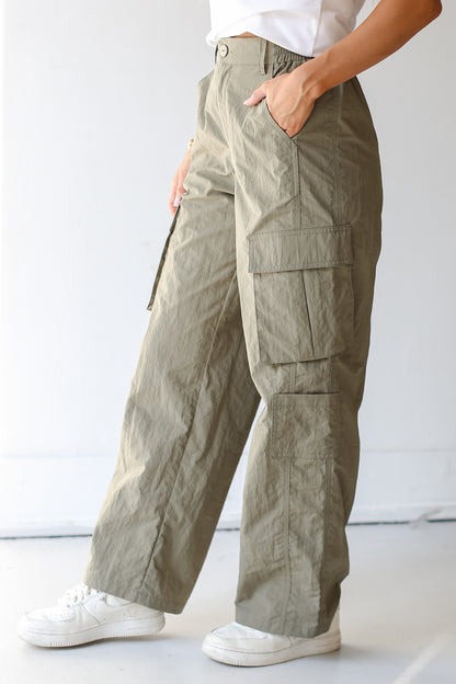 olive Cargo Pants side view