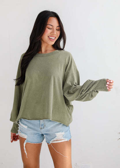 Aubree Cropped Long Sleeve Tee