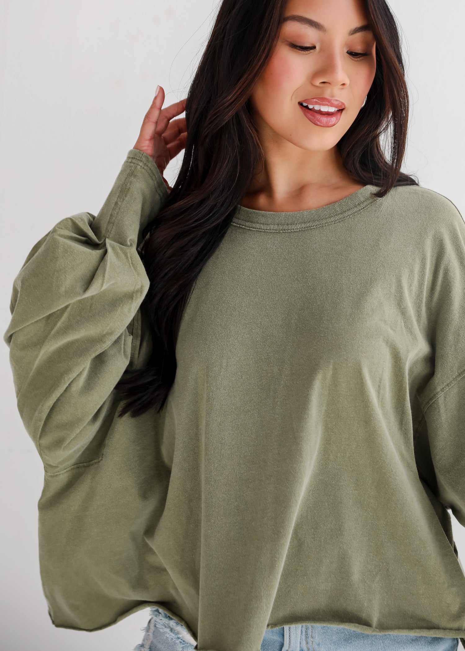 Aubree Cropped Long Sleeve Tee