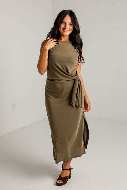An Evening Away Draped Maxi Dress
