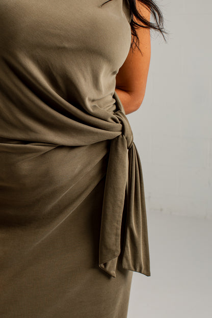 An Evening Away Draped Maxi Dress