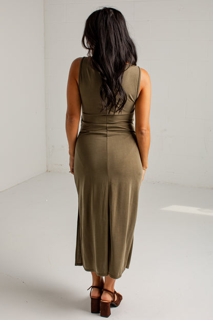 An Evening Away Draped Maxi Dress