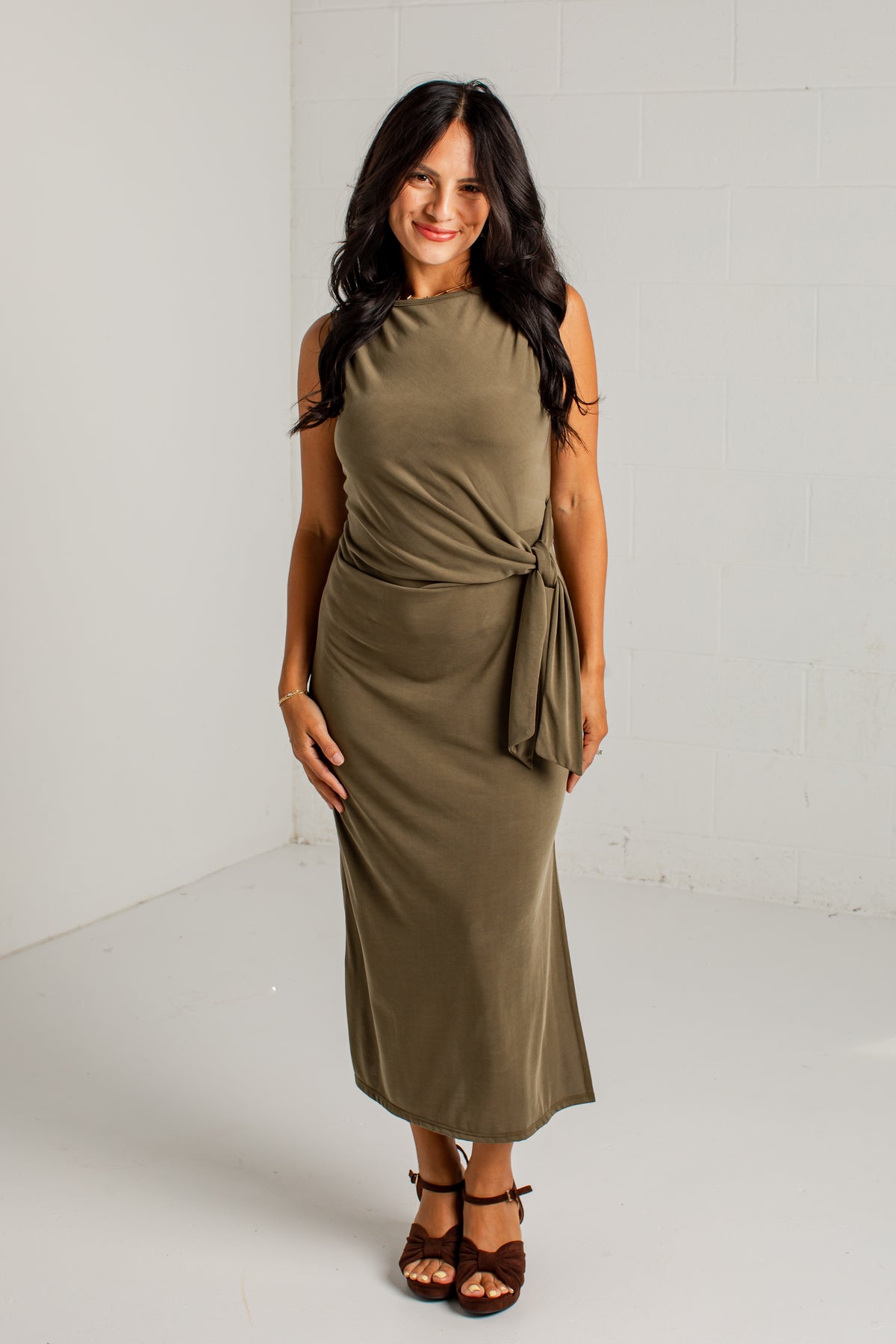 An Evening Away Draped Maxi Dress