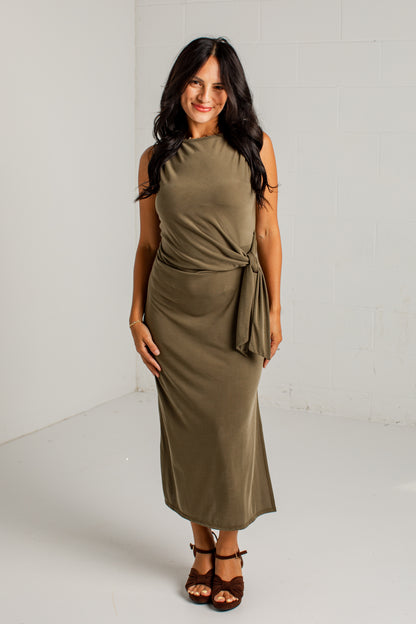 An Evening Away Draped Maxi Dress