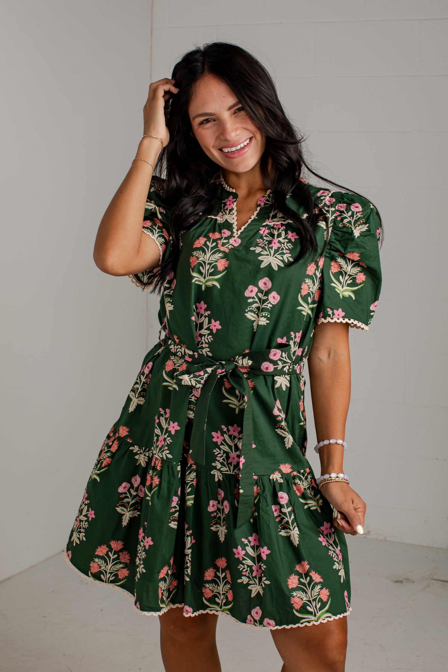 Olive Floral Mini Dress | Women's Cute Dresses