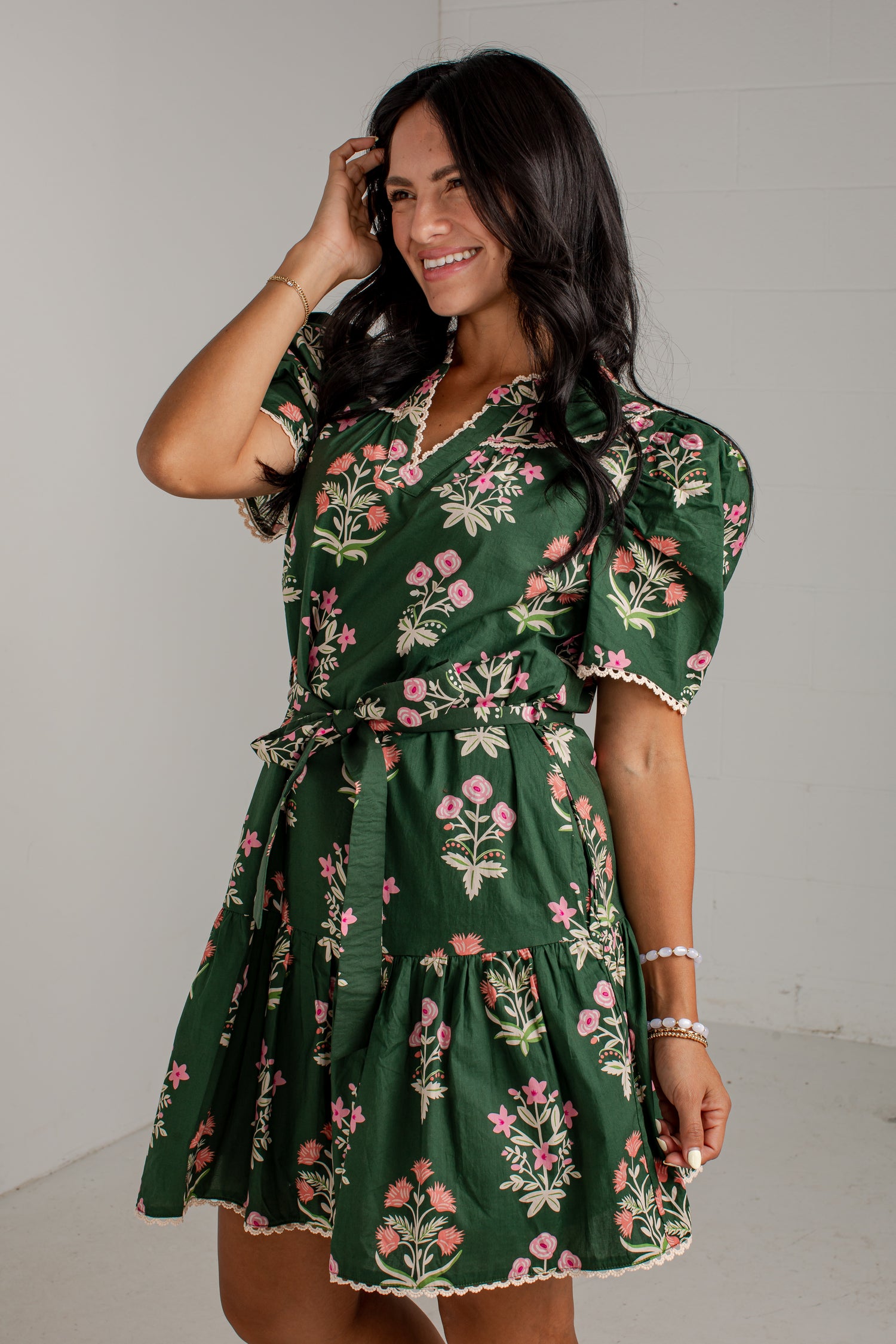 Olive Floral Mini Dress | Women's Cute Dresses