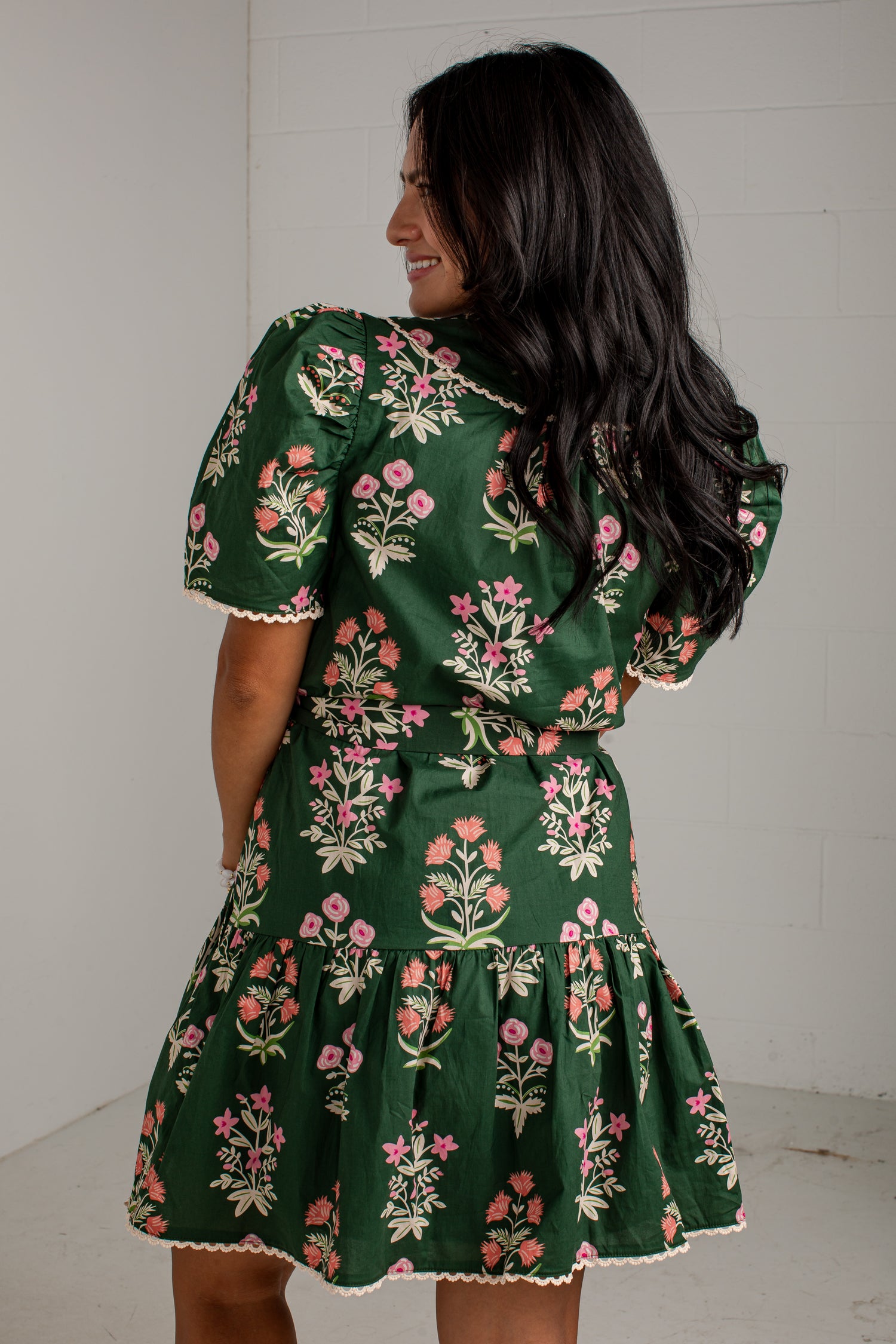 Wildflower Weekend Olive Floral Mini Dress