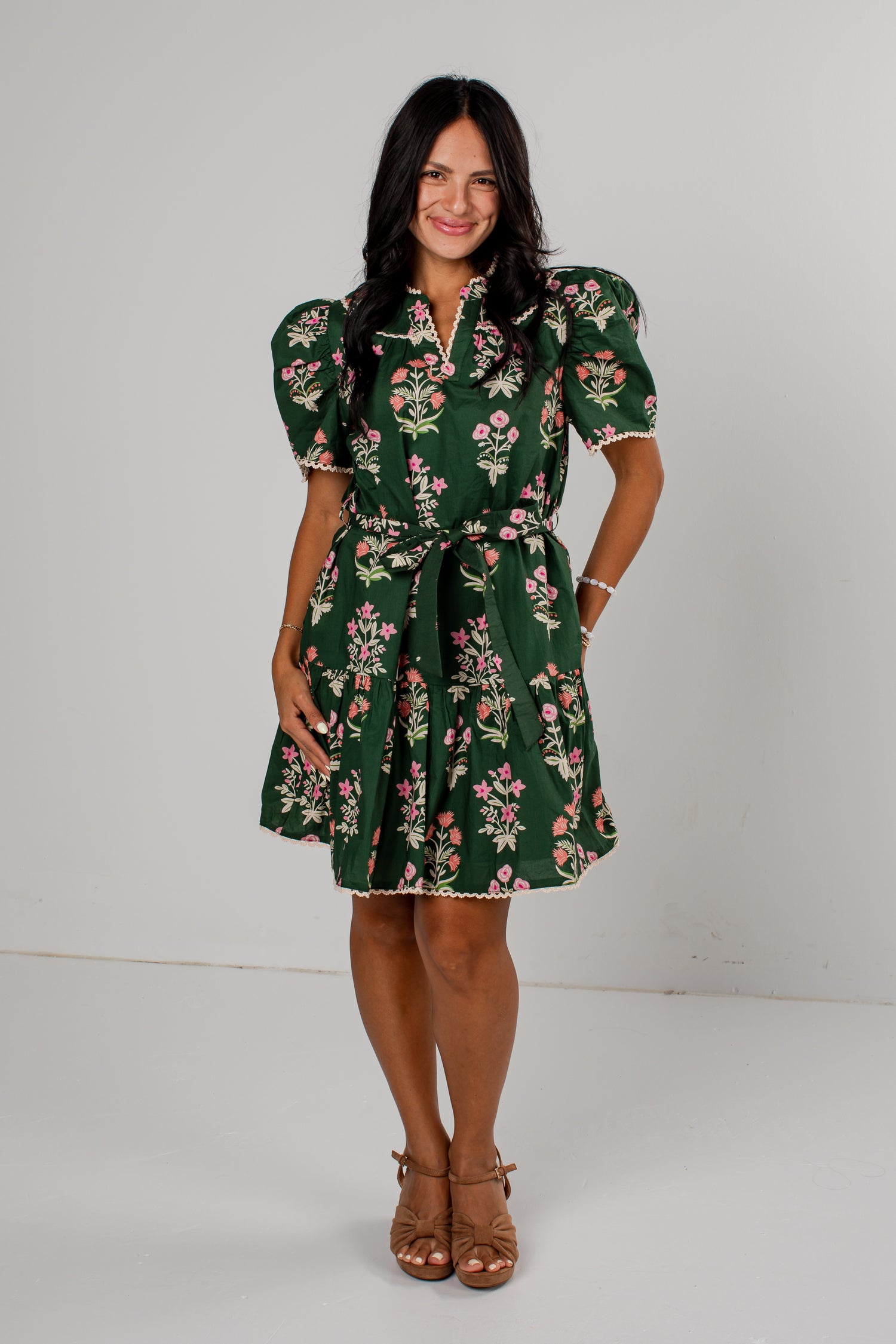 Olive Floral Mini Dress | Women's Cute Dresses