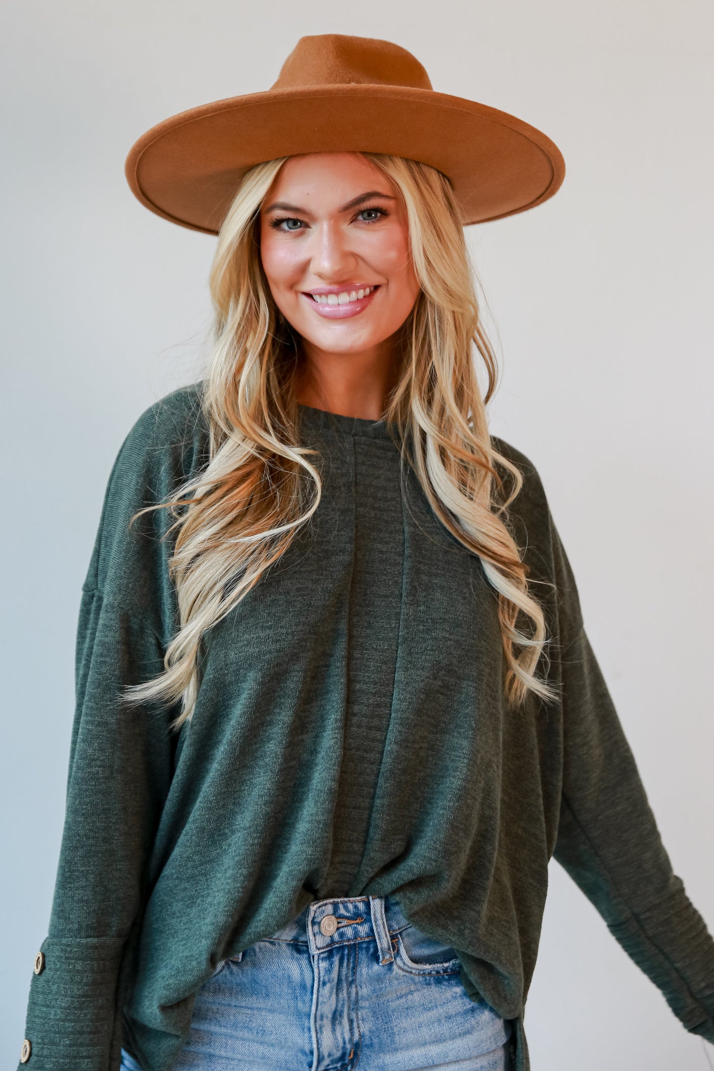 casual Olive Knit Top