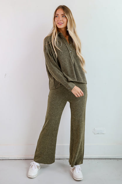 Coveted Coziness Olive Knit Pants