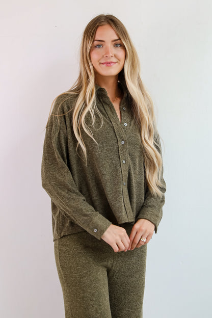 Coveted Coziness Olive Knit Top