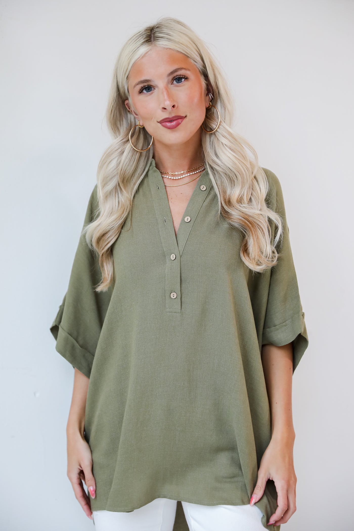 olive blouse
