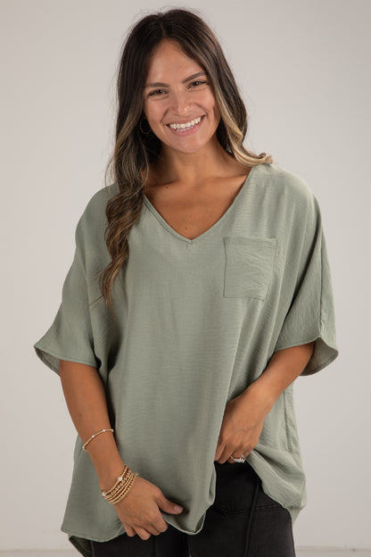 sage blouse