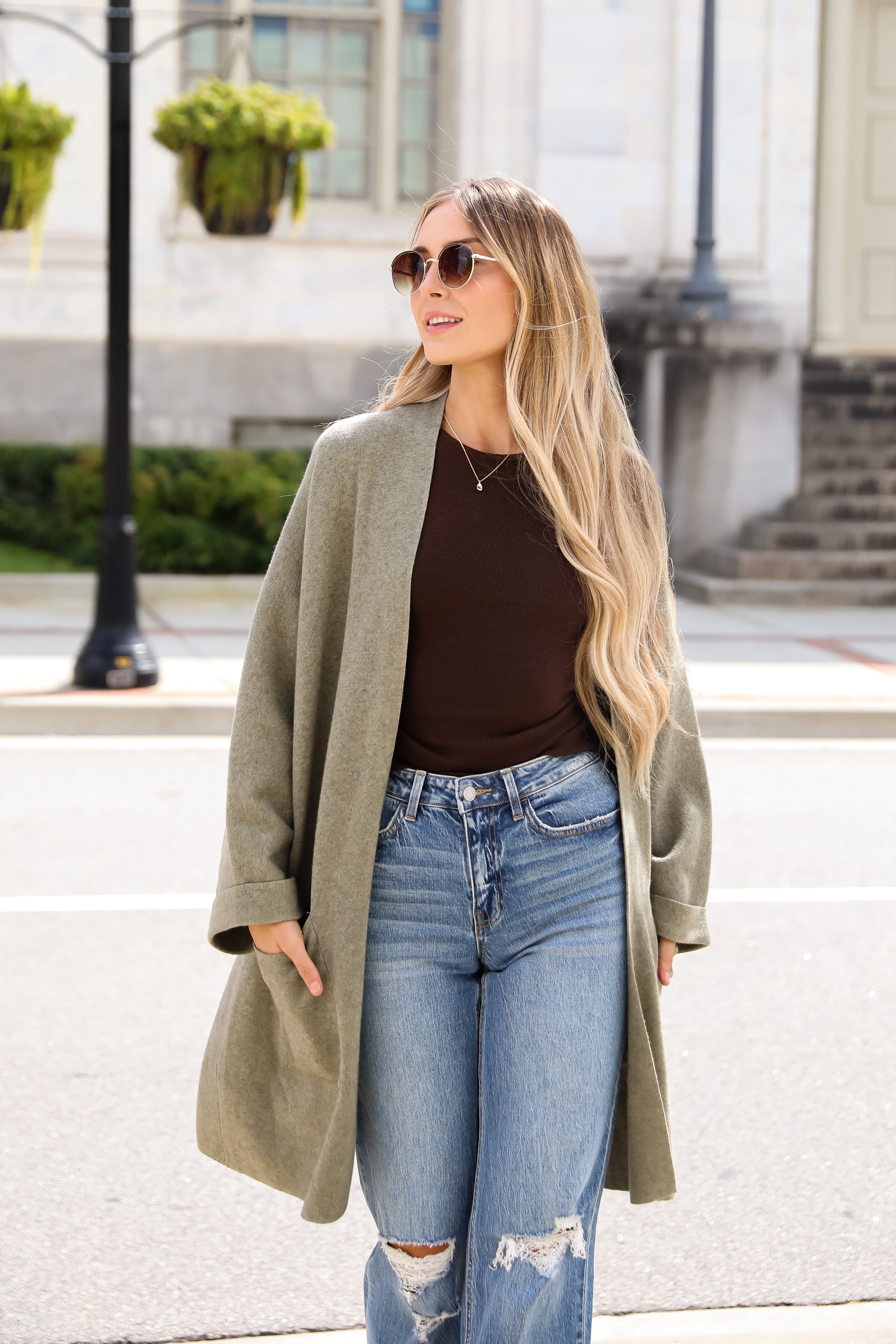 Cabin Cuteness Olive Oversized Cardigan