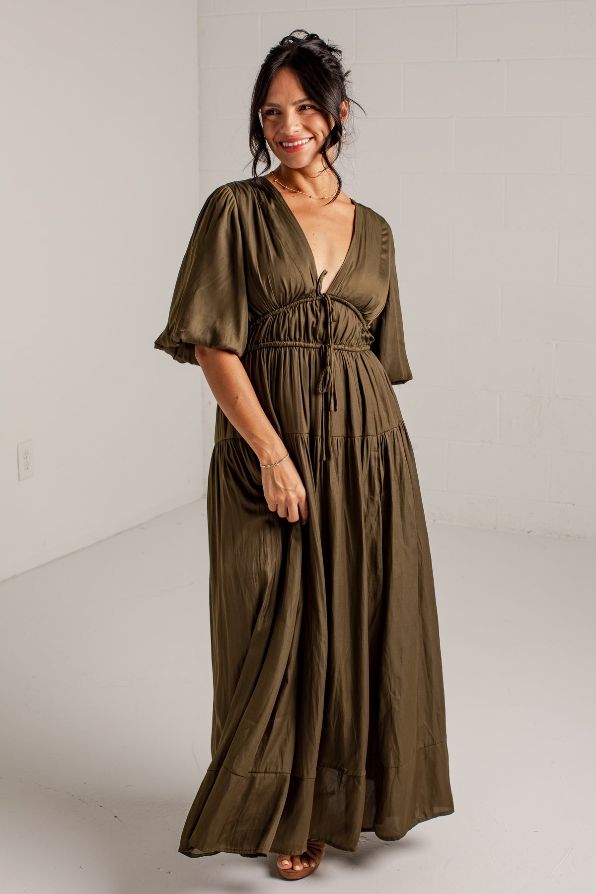 Beautifully Yours Puff Sleeve Maxi Dress