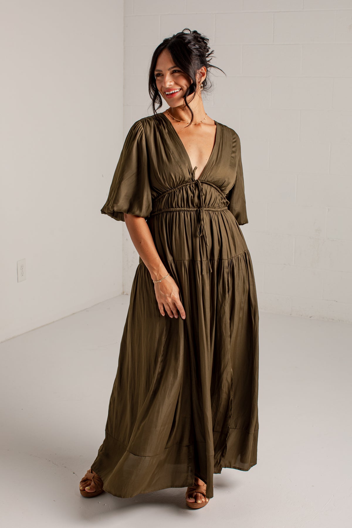 Beautifully Yours Puff Sleeve Maxi Dress