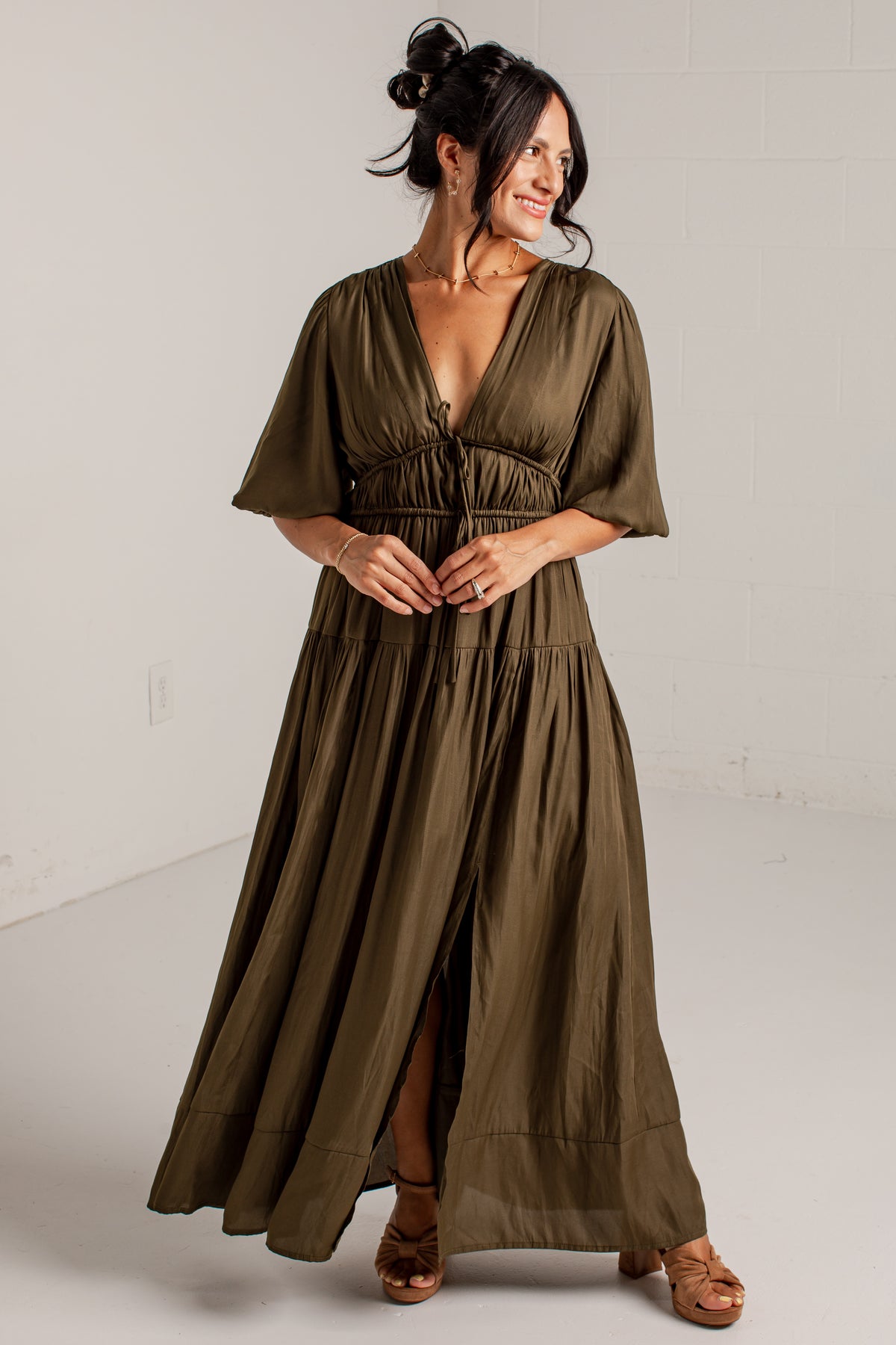 Beautifully Yours Puff Sleeve Maxi Dress