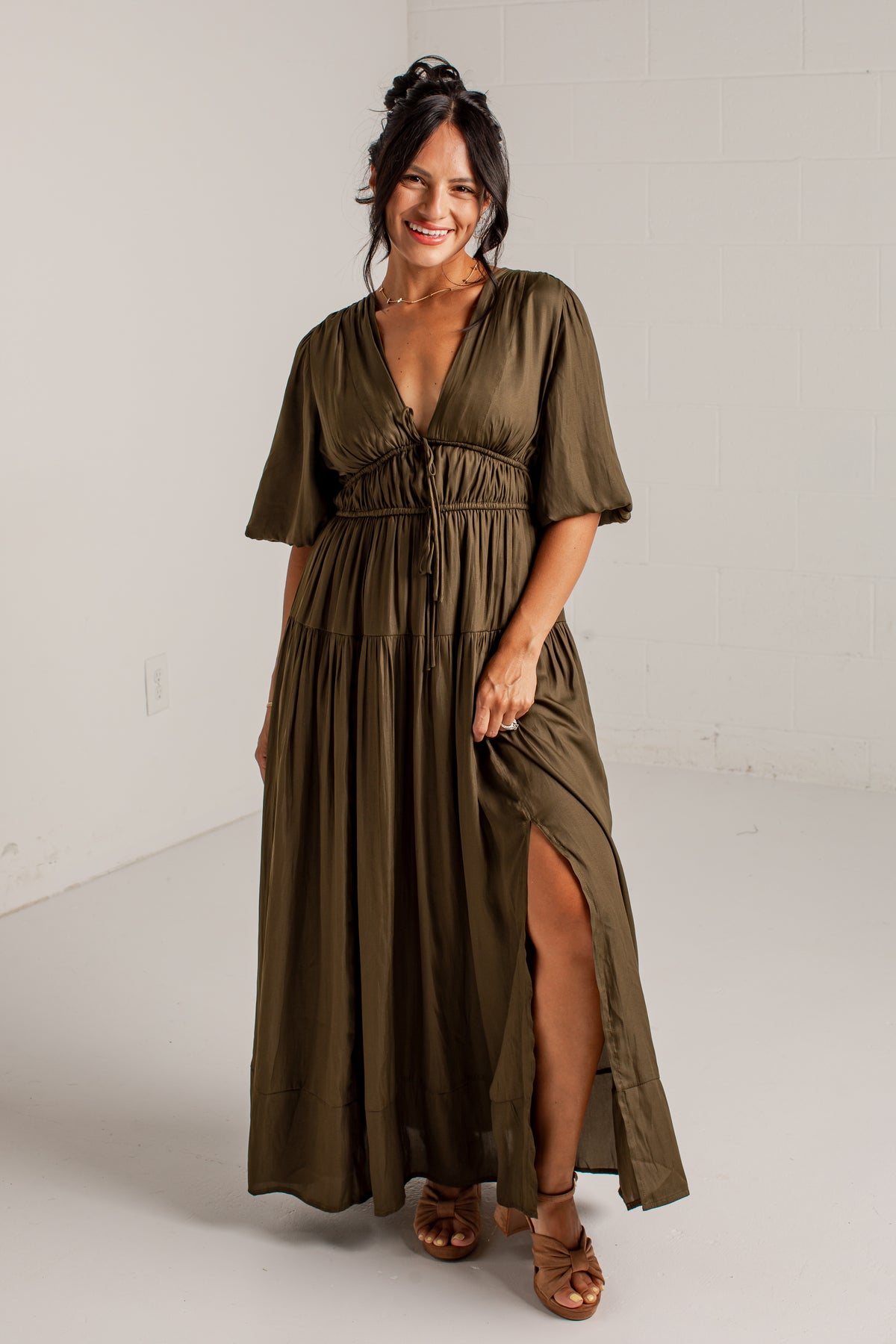 Beautifully Yours Puff Sleeve Maxi Dress