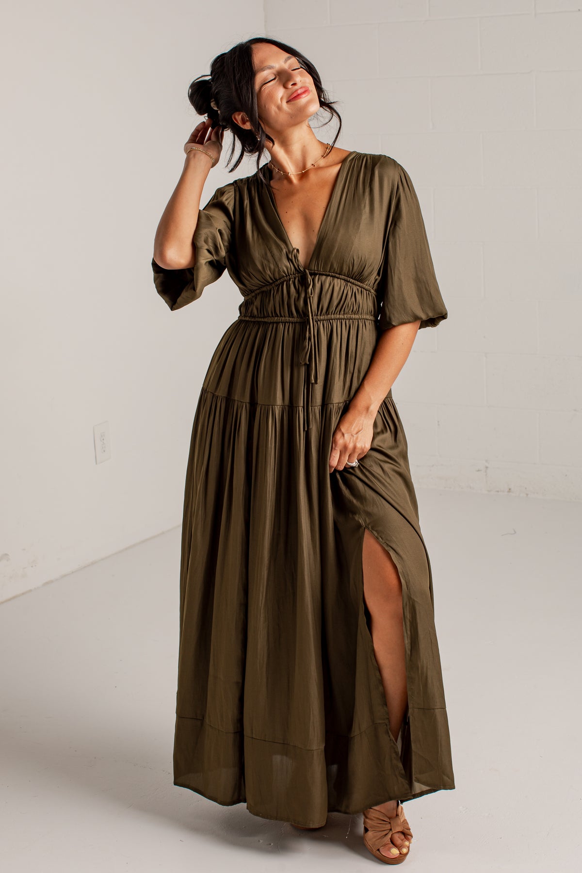Beautifully Yours Puff Sleeve Maxi Dress