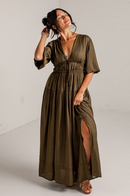 Beautifully Yours Puff Sleeve Maxi Dress