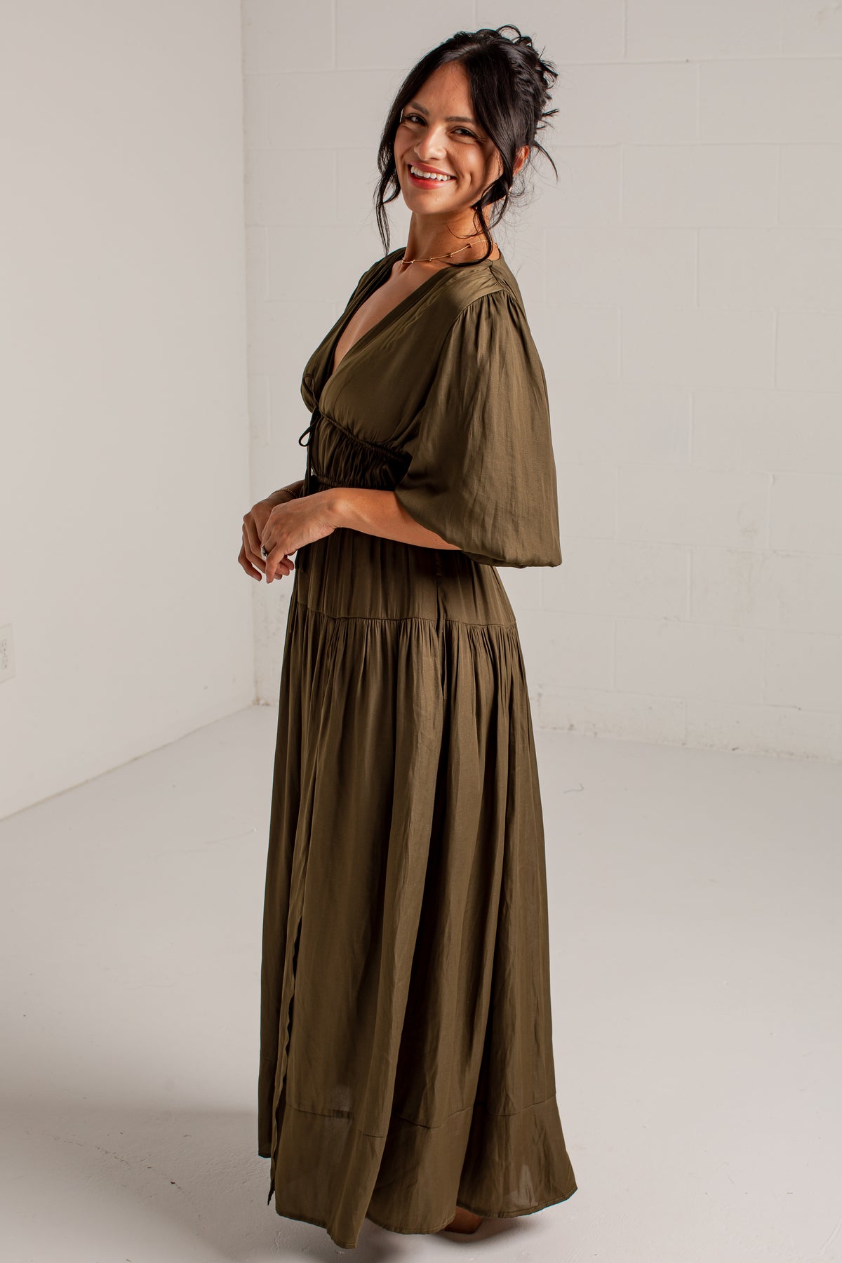 Beautifully Yours Puff Sleeve Maxi Dress