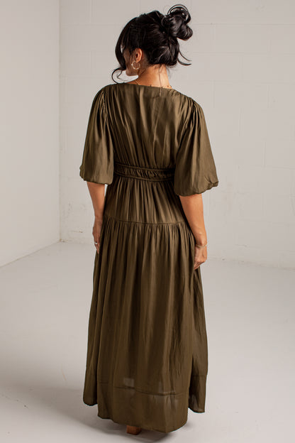 Beautifully Yours Puff Sleeve Maxi Dress