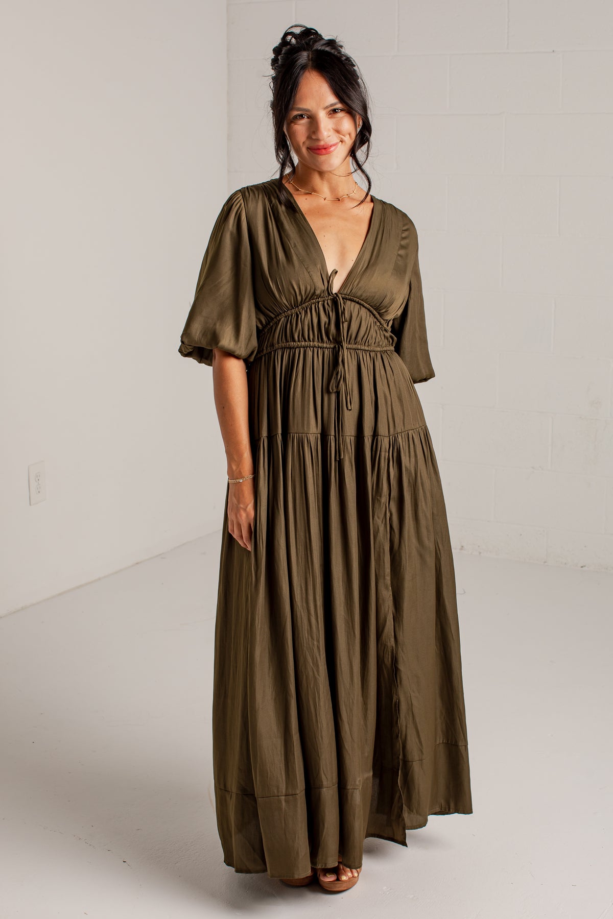 Beautifully Yours Puff Sleeve Maxi Dress