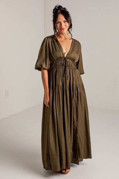 Beautifully Yours Puff Sleeve Maxi Dress