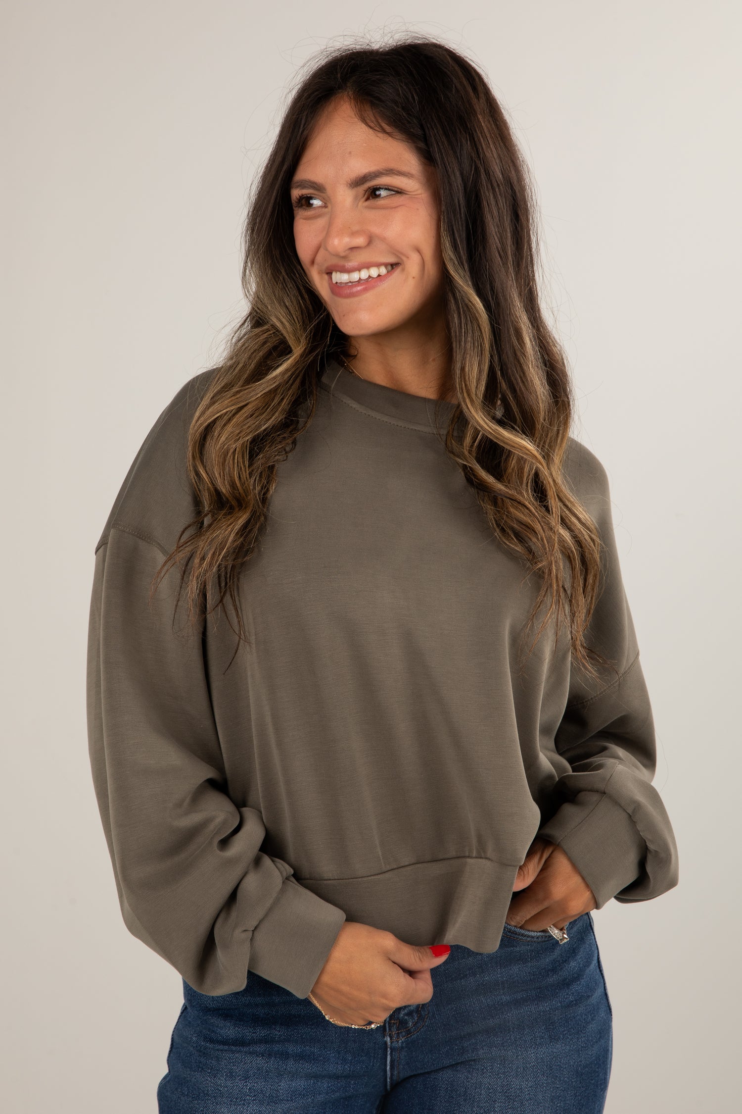 olive sweatshirt
