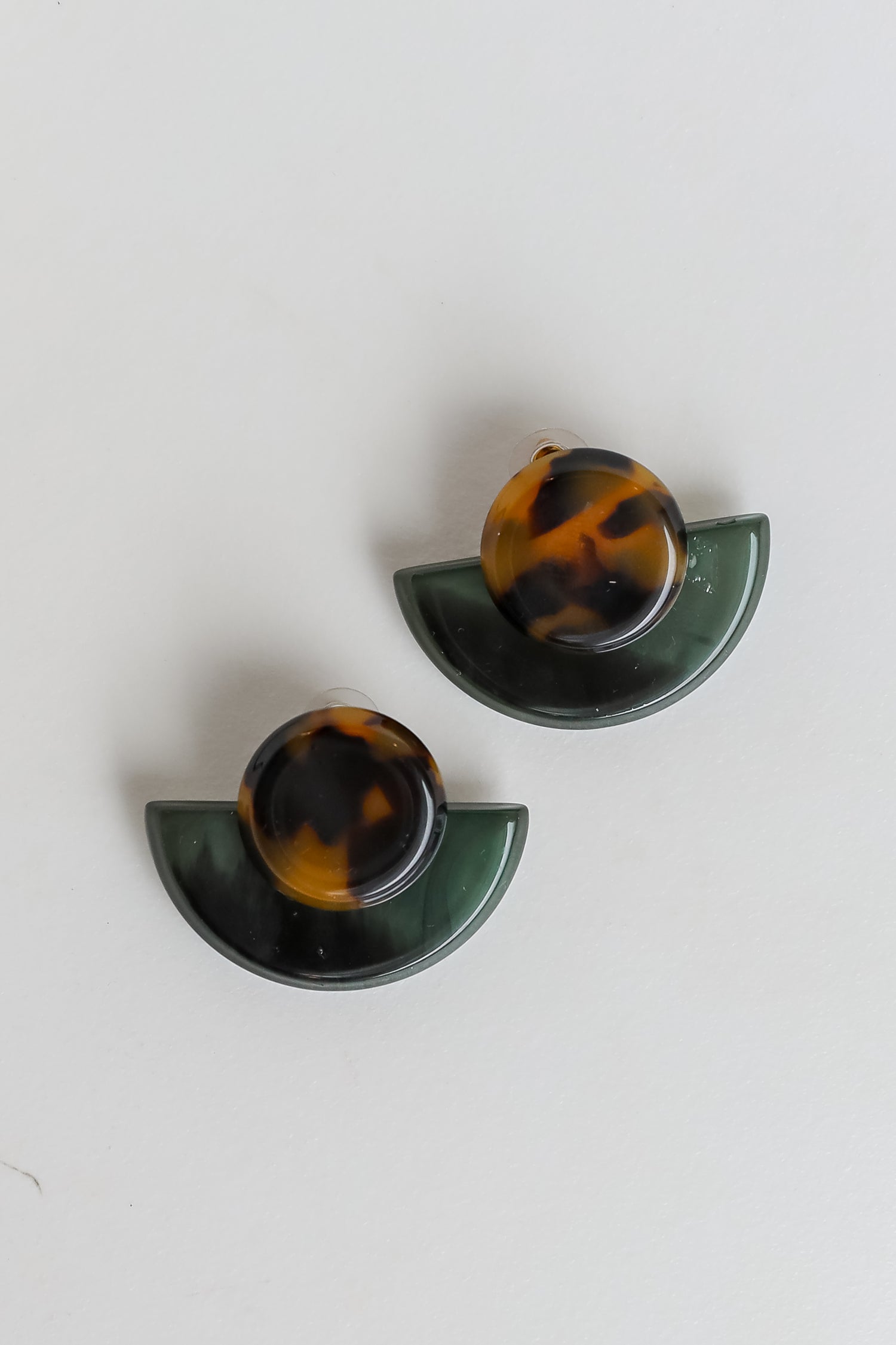 Hadley Olive Acrylic Statement Earrings