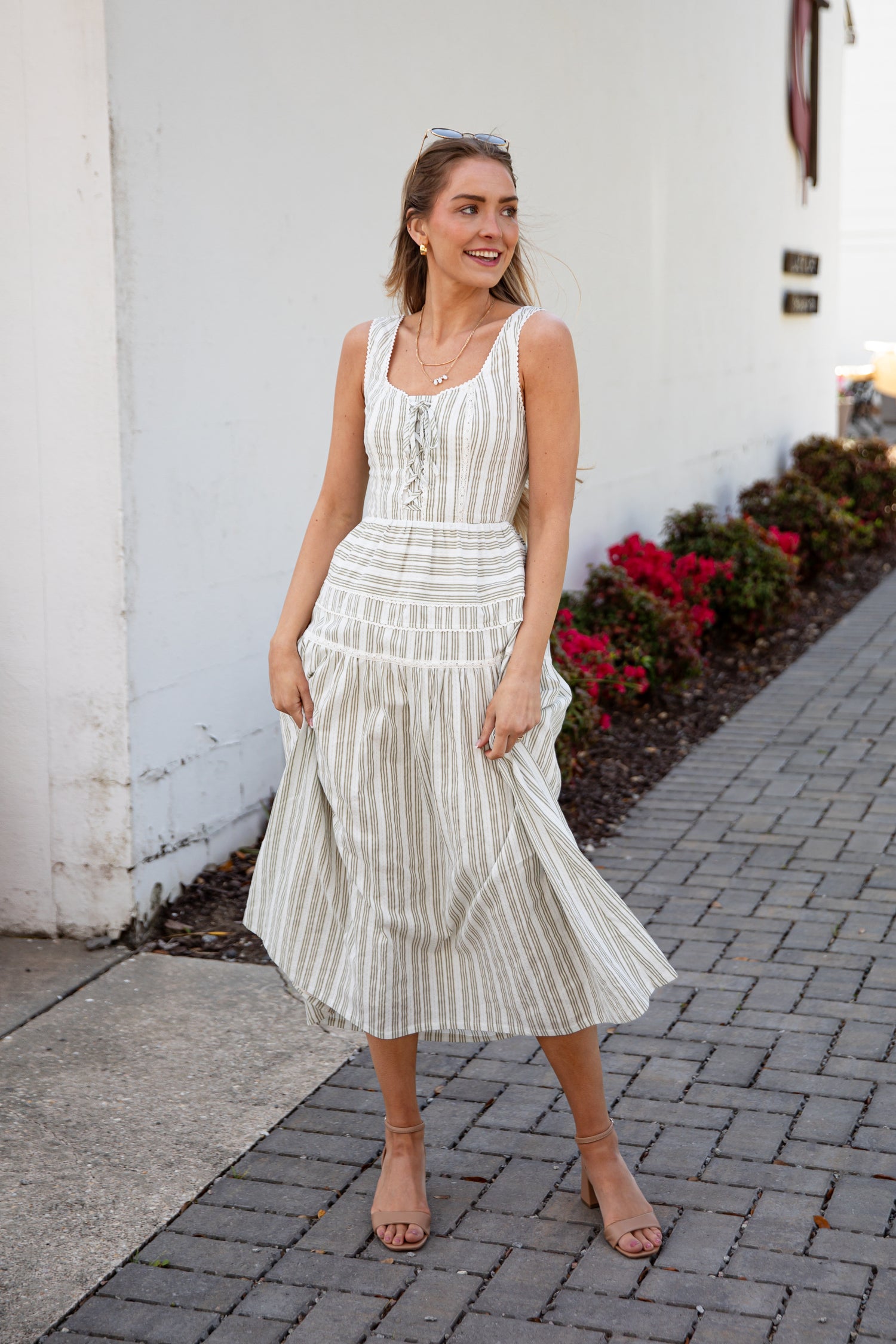 Striped Olive Maxi Dress | Trendy Women's Dress Striped Olive Maxi Dress | Trendy Women's Dress