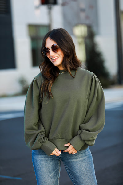Olive Fleece Sweatshirt