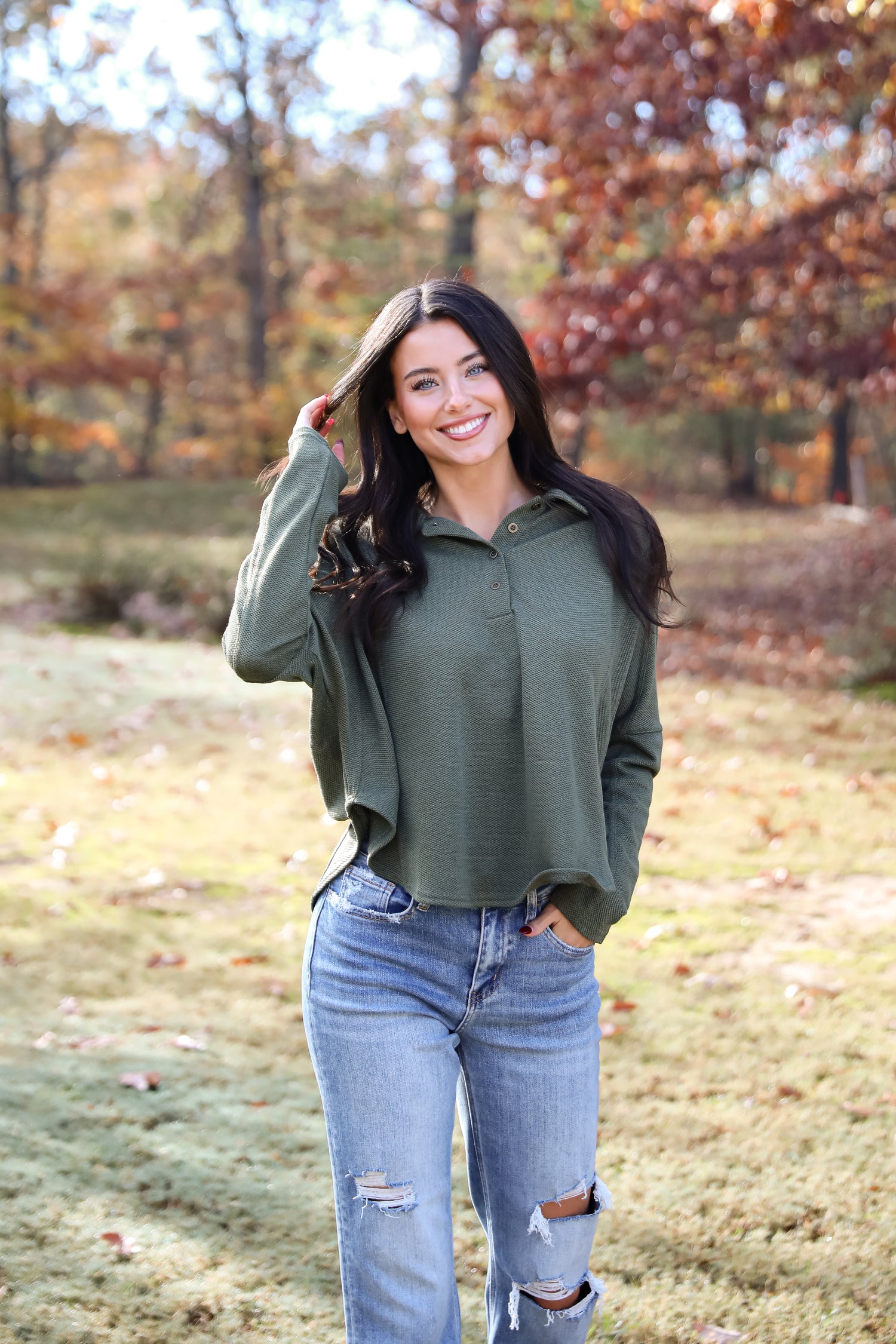 Ella Olive Collared Top