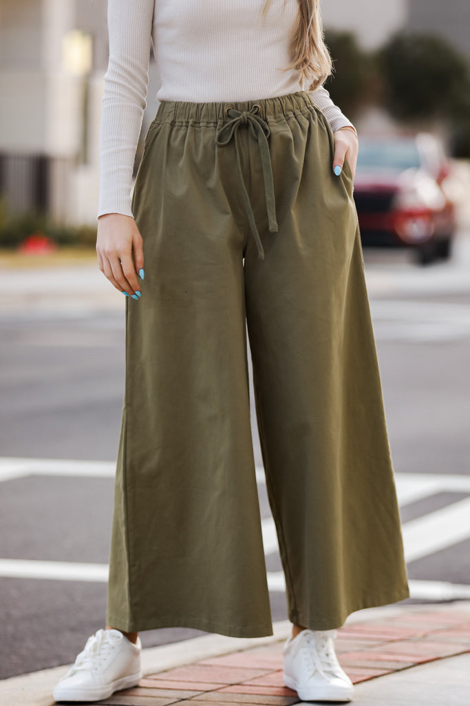 ASOS EDITION halter neck top & wide leg pants in olive green - MGREEN | ASOS