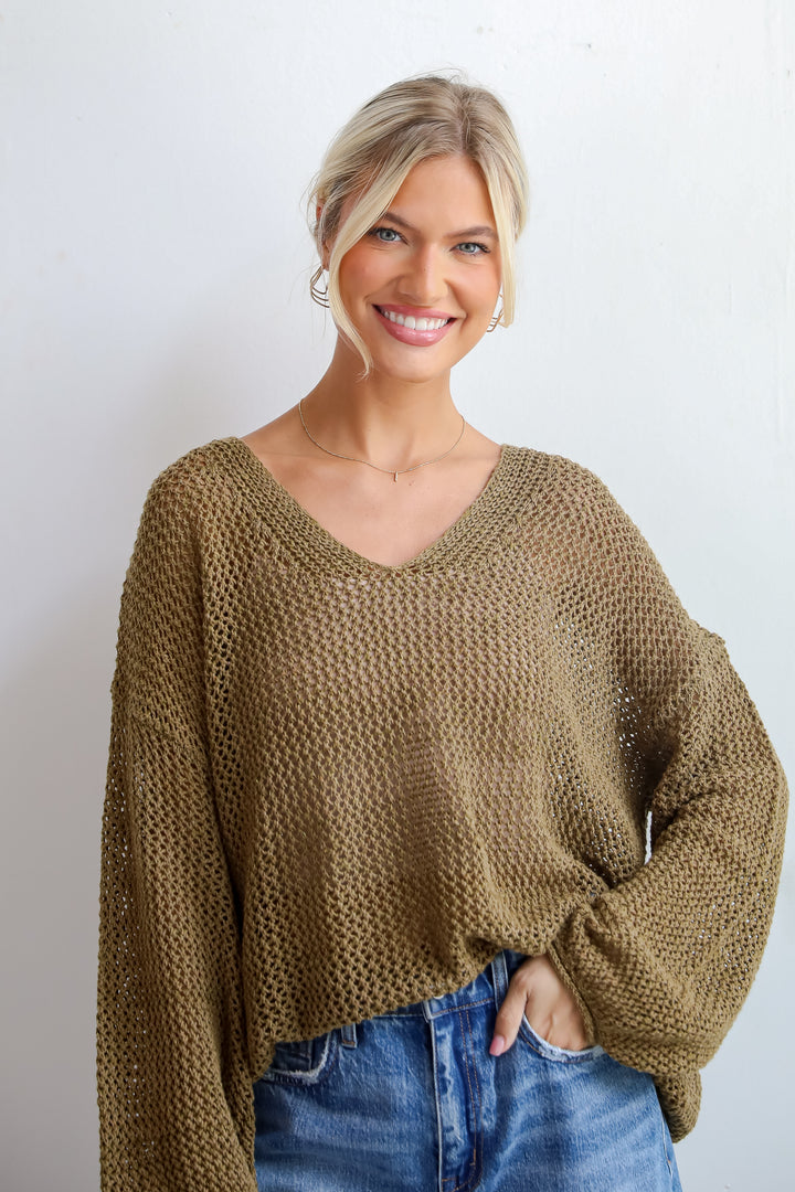 Relaxed Attitude Open Knit Sweater