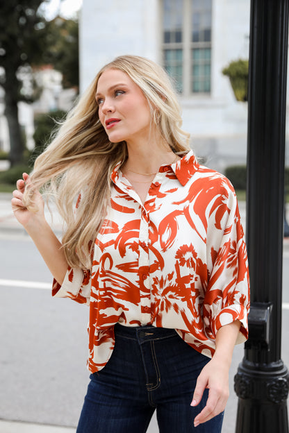 Essential Charmer Ivory Satin Blouse