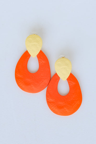 orange Statement Earrings
