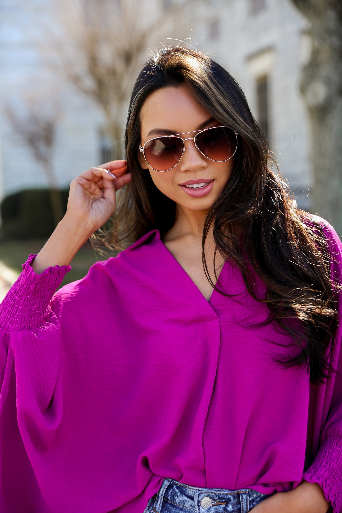 pink Oversized Blouse
